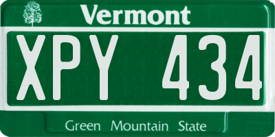 VT license plate XPY434