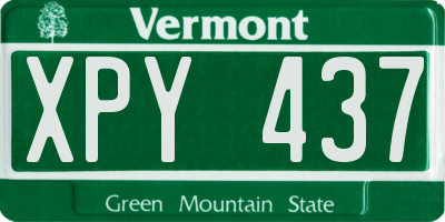 VT license plate XPY437