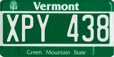 VT license plate XPY438