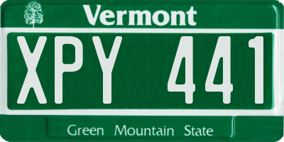 VT license plate XPY441