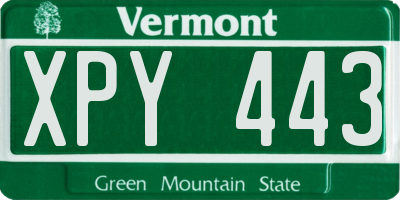 VT license plate XPY443
