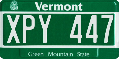 VT license plate XPY447