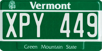 VT license plate XPY449