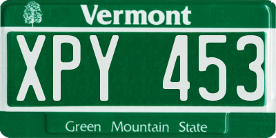 VT license plate XPY453