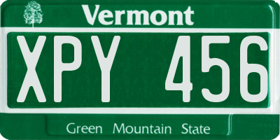 VT license plate XPY456