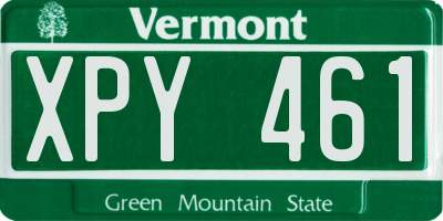 VT license plate XPY461