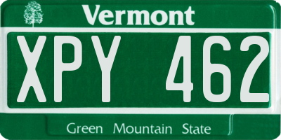 VT license plate XPY462