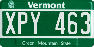 VT license plate XPY463