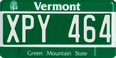 VT license plate XPY464