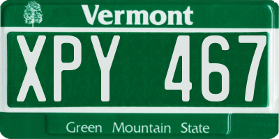 VT license plate XPY467