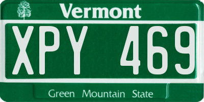 VT license plate XPY469