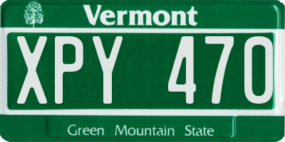 VT license plate XPY470