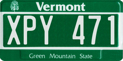 VT license plate XPY471