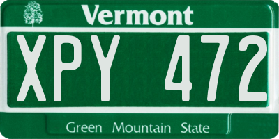 VT license plate XPY472