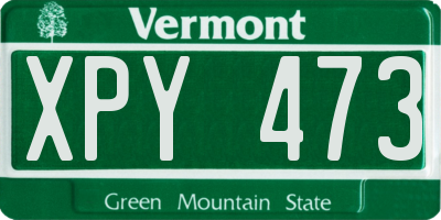 VT license plate XPY473