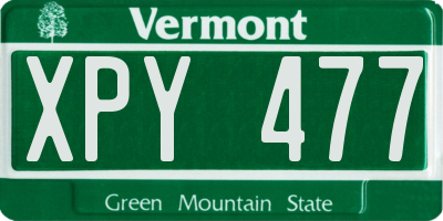 VT license plate XPY477