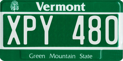 VT license plate XPY480