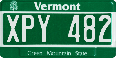 VT license plate XPY482