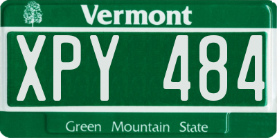 VT license plate XPY484