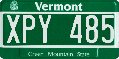 VT license plate XPY485
