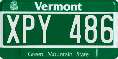 VT license plate XPY486
