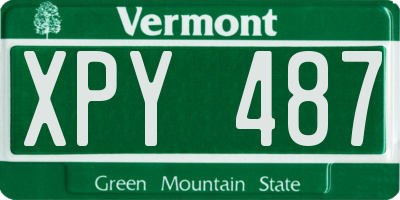 VT license plate XPY487
