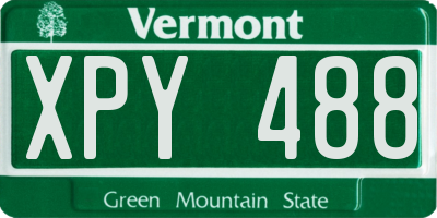 VT license plate XPY488