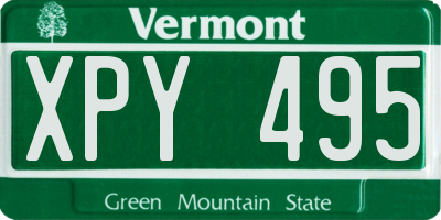 VT license plate XPY495