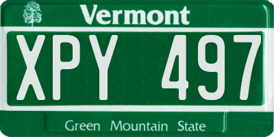 VT license plate XPY497