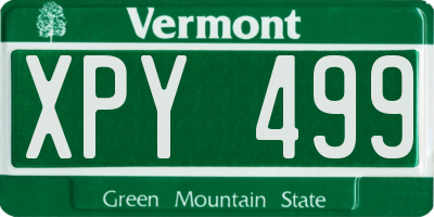 VT license plate XPY499