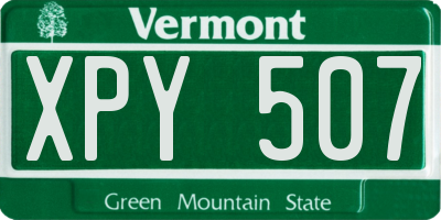 VT license plate XPY507