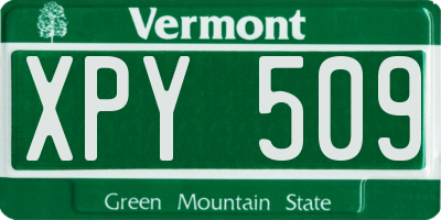 VT license plate XPY509