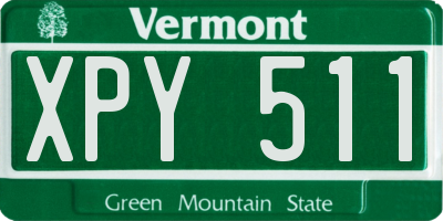VT license plate XPY511