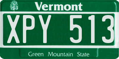 VT license plate XPY513