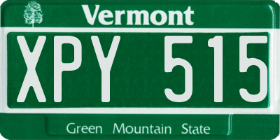 VT license plate XPY515