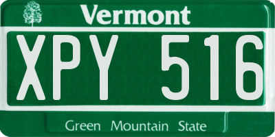 VT license plate XPY516