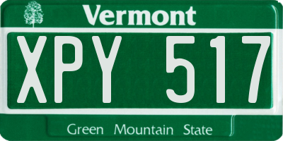 VT license plate XPY517