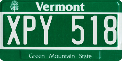 VT license plate XPY518