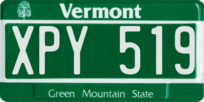 VT license plate XPY519