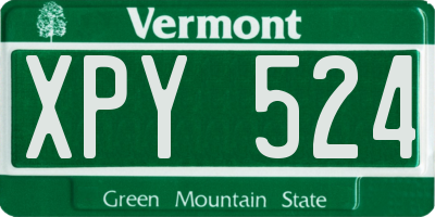 VT license plate XPY524