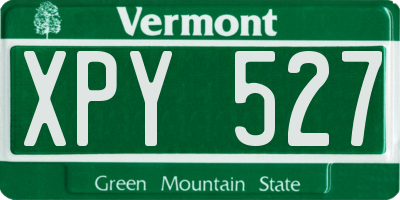 VT license plate XPY527