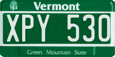 VT license plate XPY530