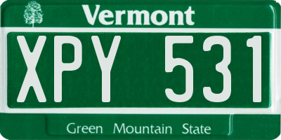 VT license plate XPY531