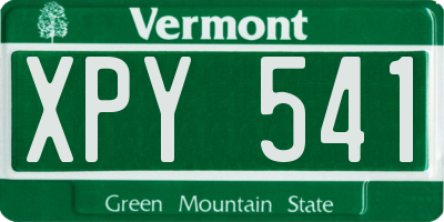 VT license plate XPY541