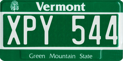 VT license plate XPY544