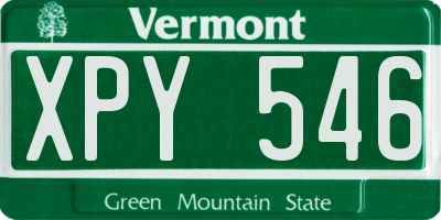 VT license plate XPY546