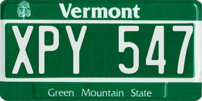 VT license plate XPY547