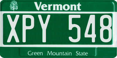 VT license plate XPY548