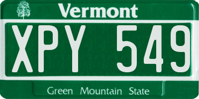 VT license plate XPY549