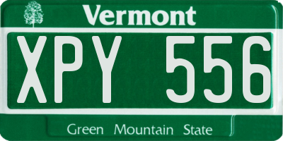 VT license plate XPY556